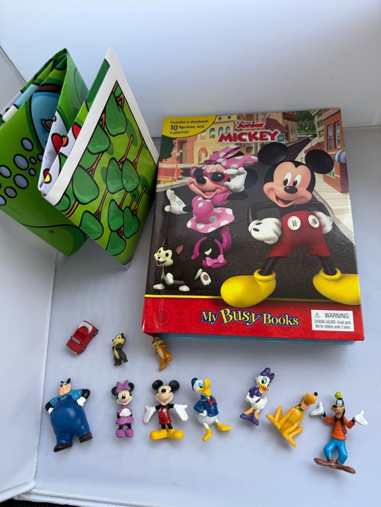 Disney Other - Mickey Mouse Clubhouse Busy Book w/ Playmat & 10 Figurines - Disney Toddler Kids